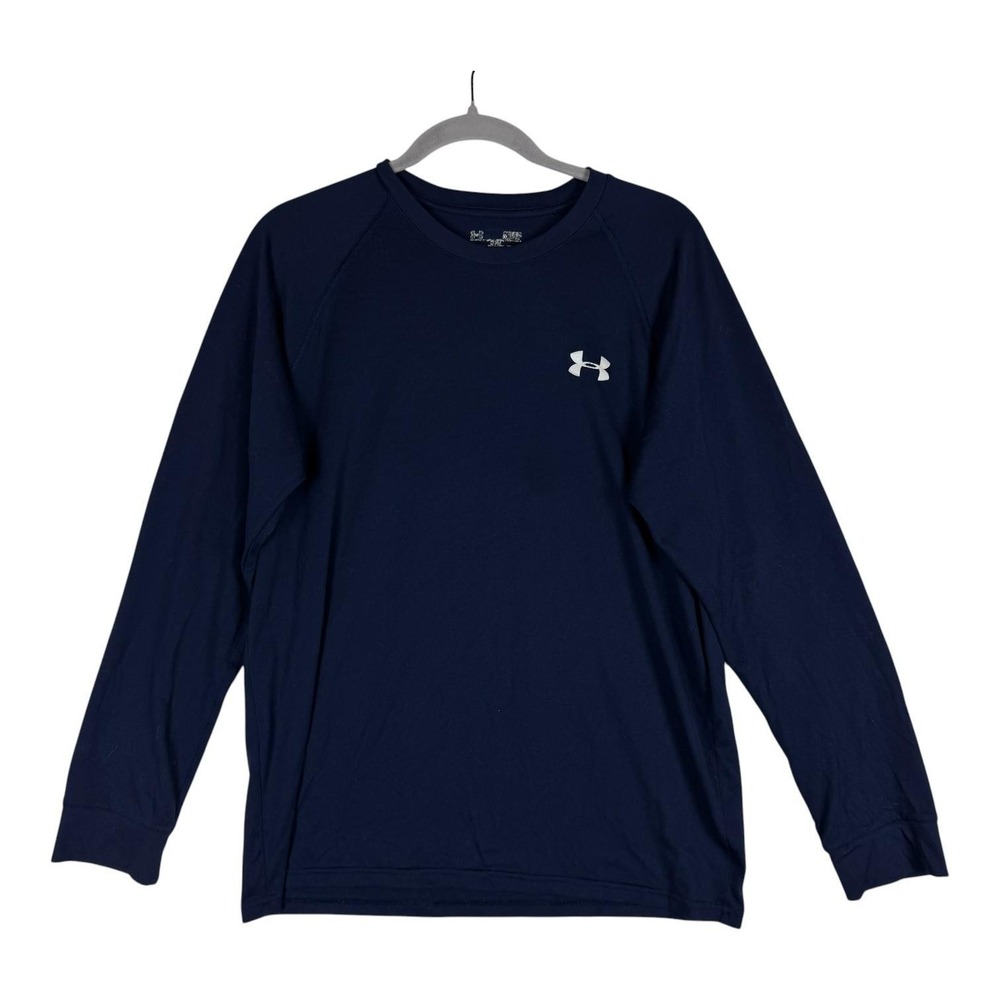 Under Armour Shirt Mens Small Blue Long Sleeve Athletic Training Tee Performance